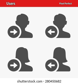 Users Icons. Professional, pixel perfect icons optimized for both large and small resolutions. EPS 8 format.
