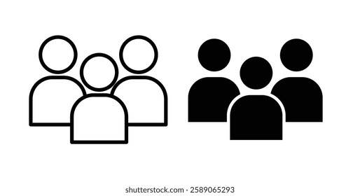 Users icons thin line illustrations designs