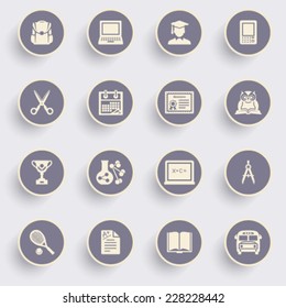 Users icons with white buttons on gray background.