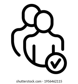 Users info icon. Outline users info vector icon for web design isolated on white background