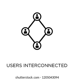 Users interconnected icon. Users interconnected symbol design from Analytics collection. Simple element vector illustration on white background.