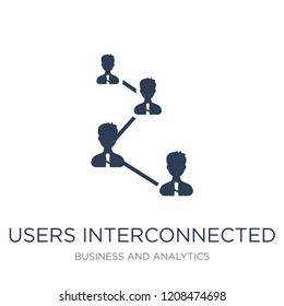 Users interconnected icon. Trendy flat vector Users interconnected icon on white background from Business and analytics collection, vector illustration can be use for web and mobile, eps10