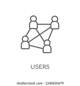 Users interconnected linear icon. Modern outline Users interconnected logo concept on white background from Business and analytics collection.