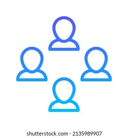 Diseño de iconos de gradiente de línea de usuarios