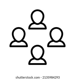 Icono de línea de usuarios Diseño negro