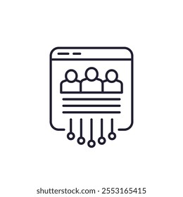 Icono de línea de usuarios en blanco, Vector
