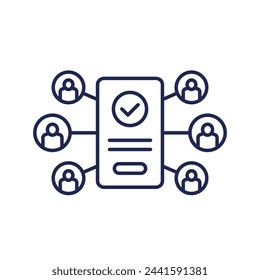 users line icon with a smart phone