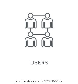 Users linear icon. Users concept stroke symbol design. Thin graphic elements vector illustration, outline pattern on a white background, eps 10.
