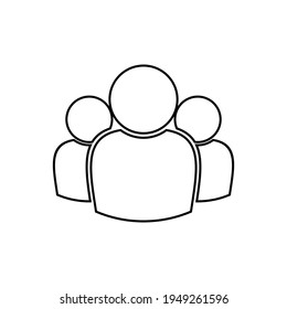 usuarios icono lineal, aislado grupo de avatar de pictogramas de personas simple señal plana