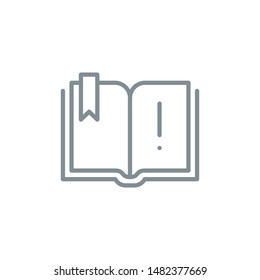 User's Manual book outline flat icon. Single high quality outline logo for web design or mobile app. Thin line sign design logo guide book. Gray icon pictogram isolated on white background