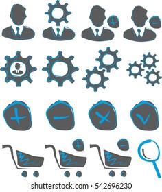 Users, members, profile icons, vector, set, line