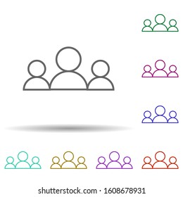 Users multi color icon. Simple thin line, outline vector of web icons for ui and ux, website or mobile application