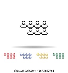 Users multi color icon. Simple thin line, outline vector of online and web icons for ui and ux, website or mobile application