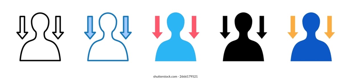 Os usuários de ícones de vários estilos definem a ilustração de vetor de design.