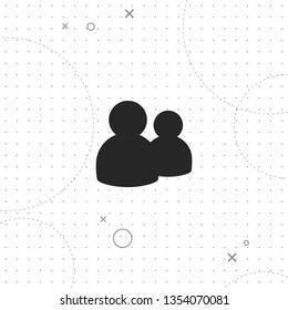 Users, partnership, vector best flat icon on texture background , EPS 10
