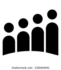 Users, people growth solid icon 