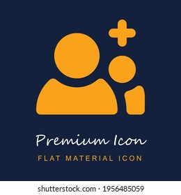 Users premium material ui ux isolated vector icon in navy blue and orange colors