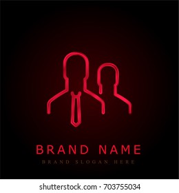 Users red chromium metallic logo