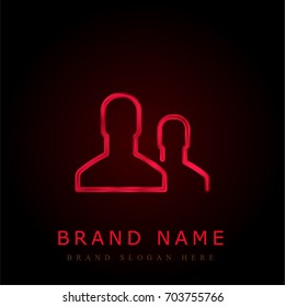 Users red chromium metallic logo