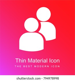 Users red and pink gradient material white icon minimal design