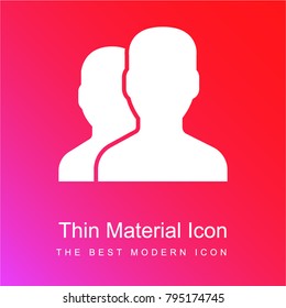 Users red and pink gradient material white icon minimal design