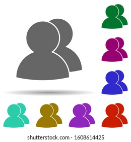 Users, relationship in multi color style icon. Simple glyph, flat vector of business icons for ui and ux, website or mobile application