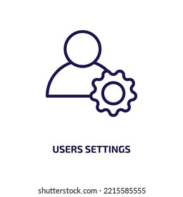 Users Settings Icon From Education Collection. Thin Linear Users Settings, User, Internet Outline Icon Isolated On White Background. Line Vector Users Settings Sign, Symbol For Web And Mobile