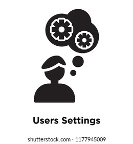 Users Settings icon vector isolated on white background, logo concept of Users Settings sign on transparent background, filled black symbol