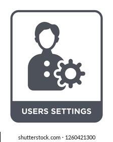 users settings icon vector on white background, users settings trendy filled icons from Education collection, users settings simple element illustration