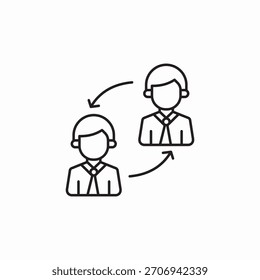 Vector de signo de icono de intercambio de usuarios