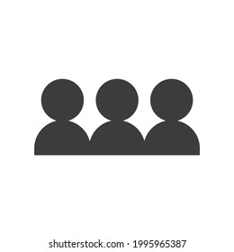 Users Teamwork Icon Isolated on Black and White Vector Graphic