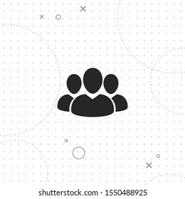 Users, teamwork, vector best flat icon on texture background , EPS 10