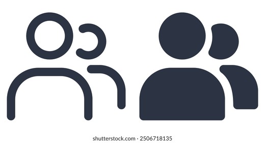 Benutzer, Benutzergruppe oder Team einfache Symbole in gefüllt, Umriss, Linie und Strich Stil entworfen