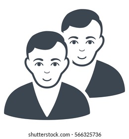 Users vector icon. Flat smooth blue symbol. Pictogram is isolated on a white background. Designed for web and software interfaces.