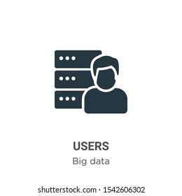 Users vector icon on white background. Flat vector users icon symbol sign from modern big data collection for mobile concept and web apps design.