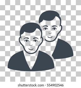 Users vector pictograph. Illustration style is flat iconic smooth blue symbol on a chess transparent background.