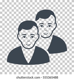 Users vector pictograph. Illustration style is flat iconic smooth blue symbol on a chess transparent background.