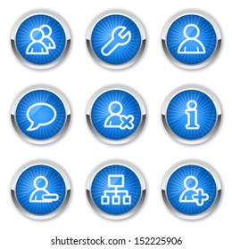Users web icons, blue buttons