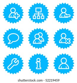 Iconos web de usuarios, serie de stickers azules