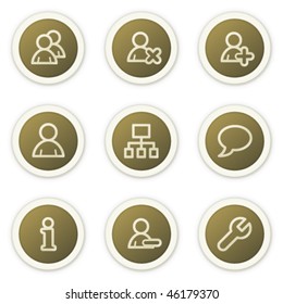 Users web icons, brown circle buttons series