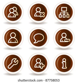 Users web icons, chocolate buttons