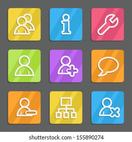 Iconos web del usuario, botones planos de color