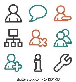 Users web icons, contour series
