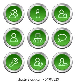 Iconos web de usuarios, series de botones de círculo verde