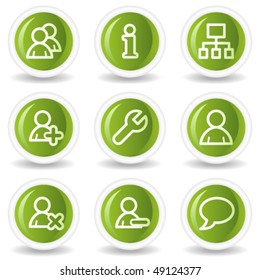 Users web icons, green circle buttons