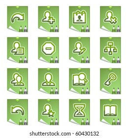 Users web icons. Green series.