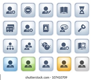 Users web icons on buttons. Color series.