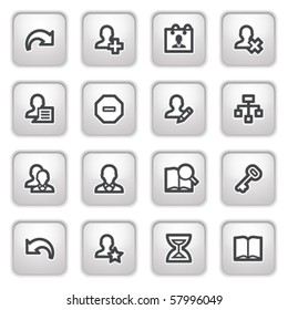 Users web icons on gray buttons.