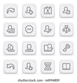 Users web icons on gray buttons.