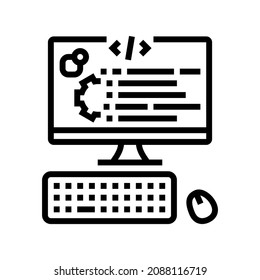 user-written software line icon vector. user-written software sign. isolated contour symbol black illustration